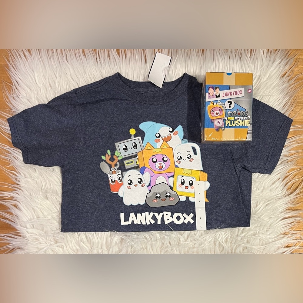 LANKY BOX Tshirt & Mini Mystery Surprise 6” Plush- Size L Boys